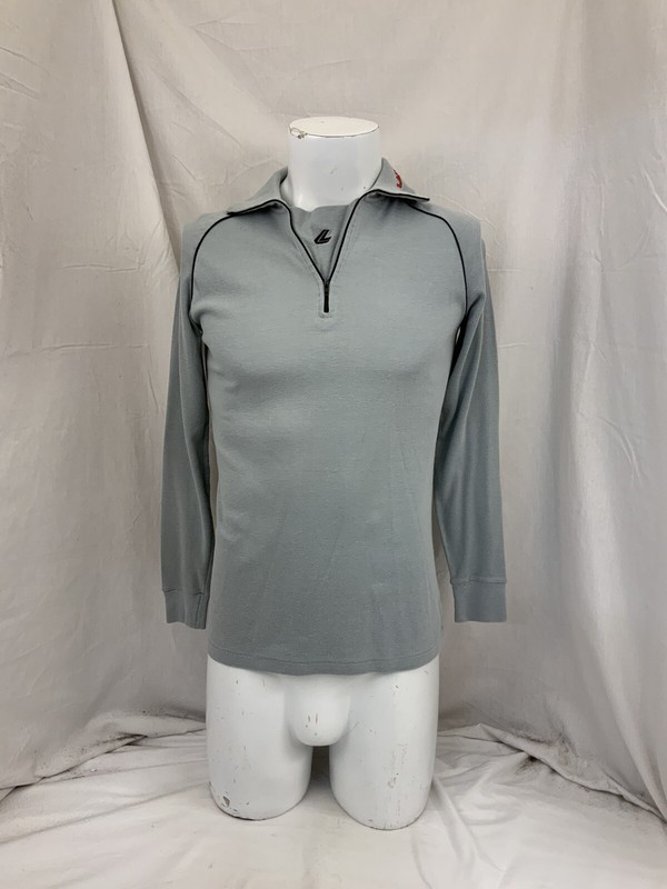 Lange 1/4 Zip Pullover M Gray Cotton Poly Long Sleeve USA LNWOT YGI X1-2 gallery
