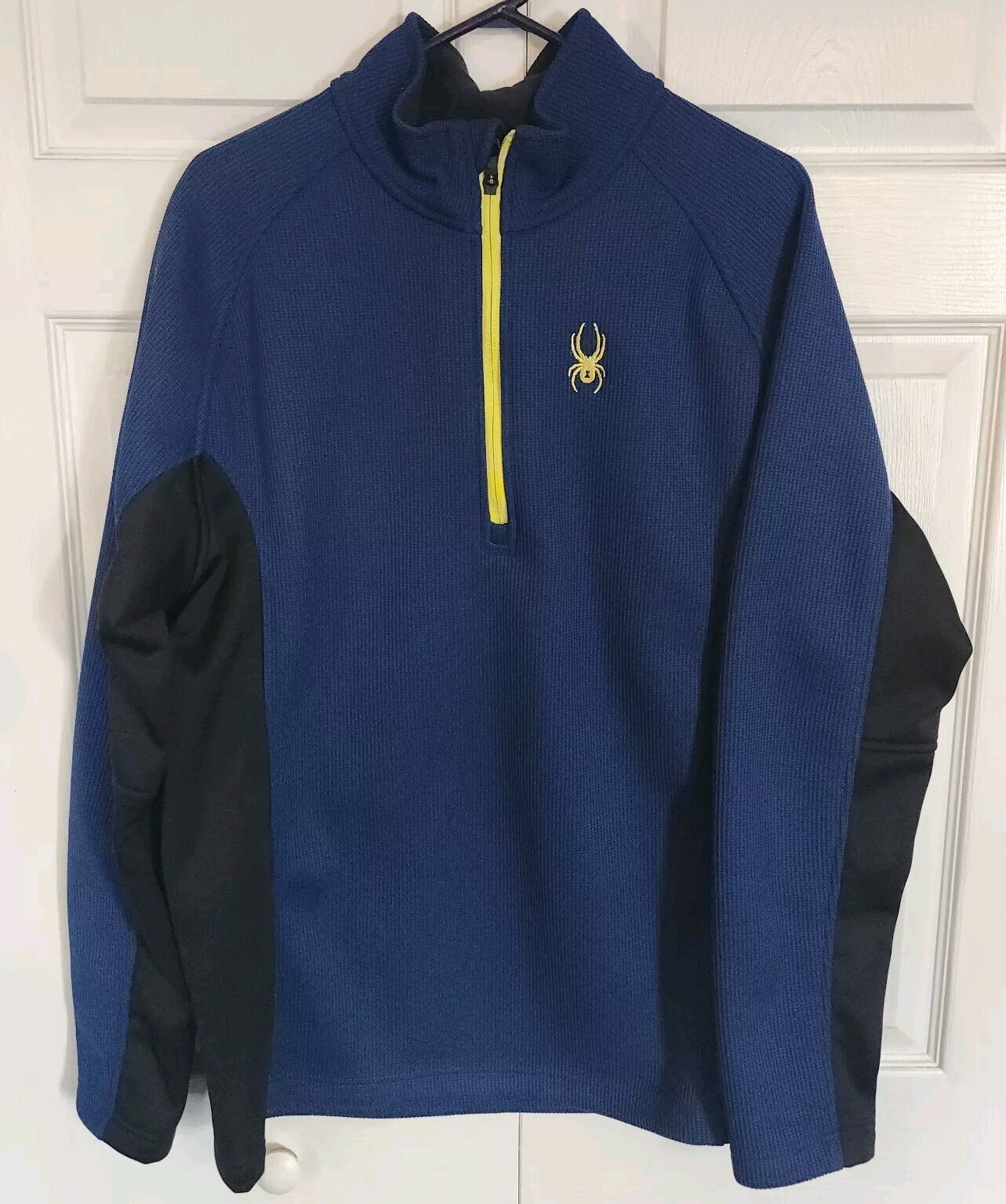 SPYDER Royal Blue OUTBOUND 199306 Half Zip waffle knit mockneck Sweatshirt XL gallery