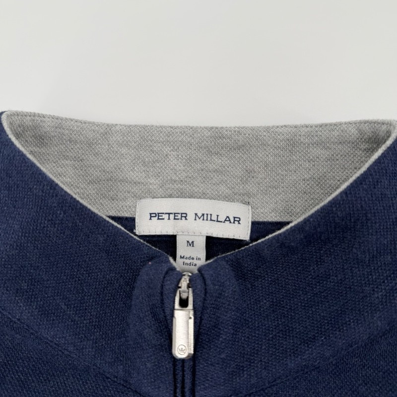 Peter Millar Sweater Mens Medium Winged Foot Golf Club 1/4 Zip Pullover Stretch gallery