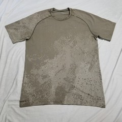 Lululemon Shirt Mens Large Beige Tan Camouflage Metal Vent Tech 2.0 Performance