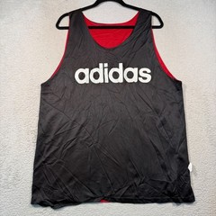 90s Vintage Adidas Reversible Basketball Jersey Mens M Black Red Made in USA