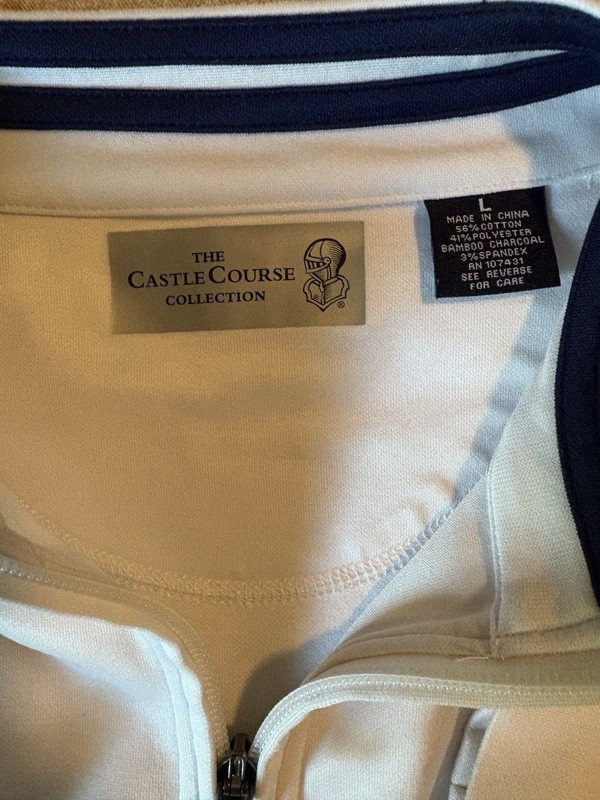 Men’s St. Andrew’s Castle Course 1/4 Zip Pullover Size Large White gallery