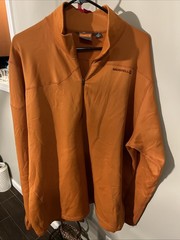 Merrell Soft Shell Fleece Jacket Mens 2XL XXL 1/4 Zip Burnt Orange EUC