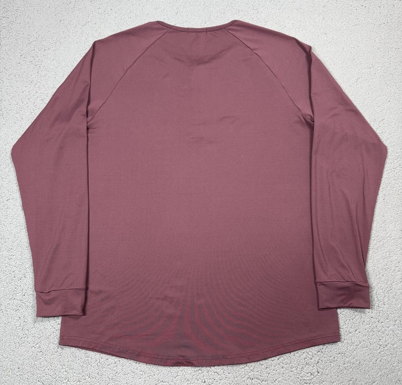 Barbell Shirt Mens XL Purple Long Sleeve Henley Raglan Athletic Performance Top gallery