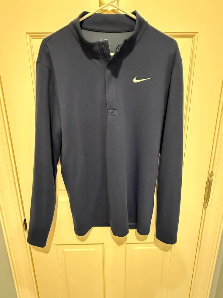 Nike Pullover Mens Navy Dri-FIT 1/4 Zip Golf Training Large