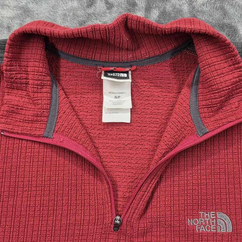Vintage The North Face Pullover Mens Small Red TKA 100 Fleece Quarter Zip 00s gallery