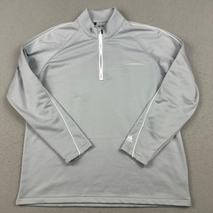 Adidas Sweater Men Large Gray Adizero 1/4 Zip Golf Pullover Collar Golfer L