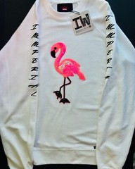 Lightweight Loopback Terry Crew Female Flamingo Sweatshirt
