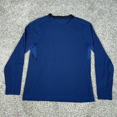 Lululemon Shirt Mens XL Blue Striped Long Sleeve Athletic Training Top Tee Gym