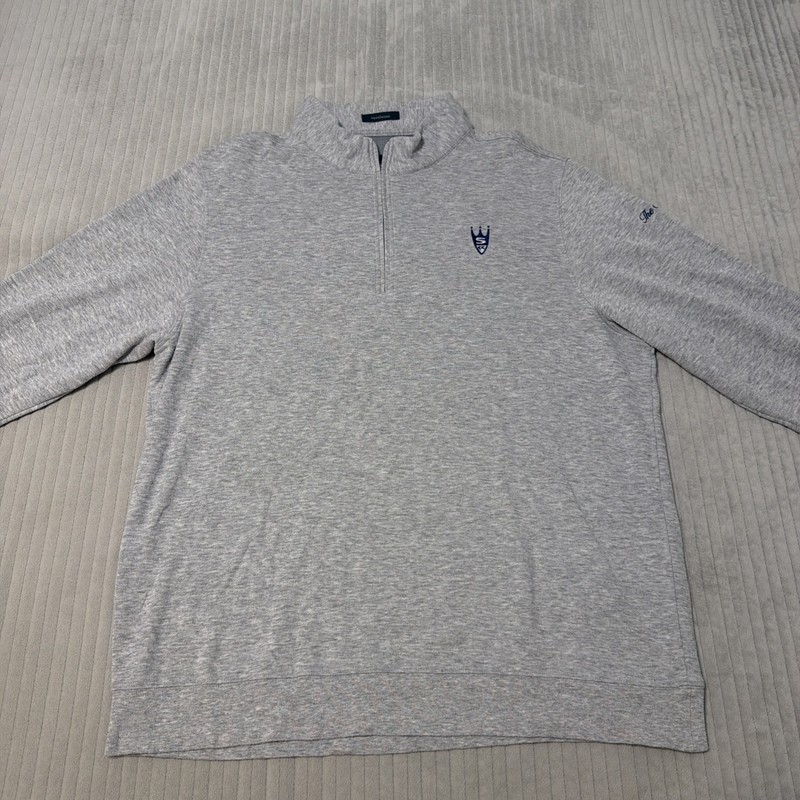 Turtleson Sweater Mens Large Gray 1/4 Zip Golf Tour Performance Pullover XL gallery