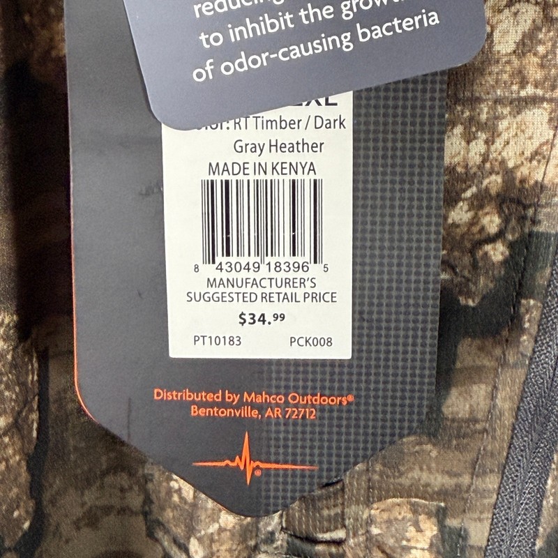 Habit Lewis Lodge 1/3 Zip Performance Layer Mens 2XL Camo Scent Factor Hunting gallery