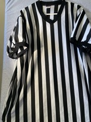 Alleson Athletics Referee Shirt Mens SZ XL Short Sleeve Black and White Stripes