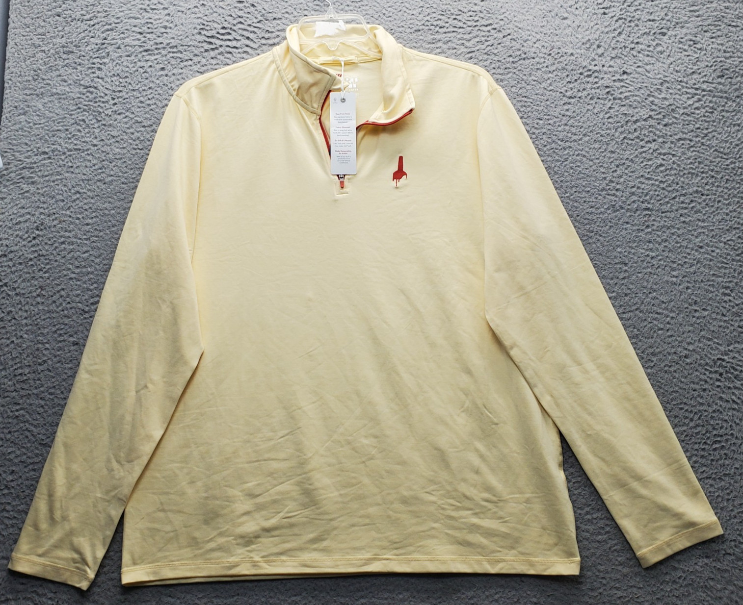 Marine Layer Weekend Sport 1/4 Zip Pullover Mens XL Yellow Preppy Long Sleeve gallery