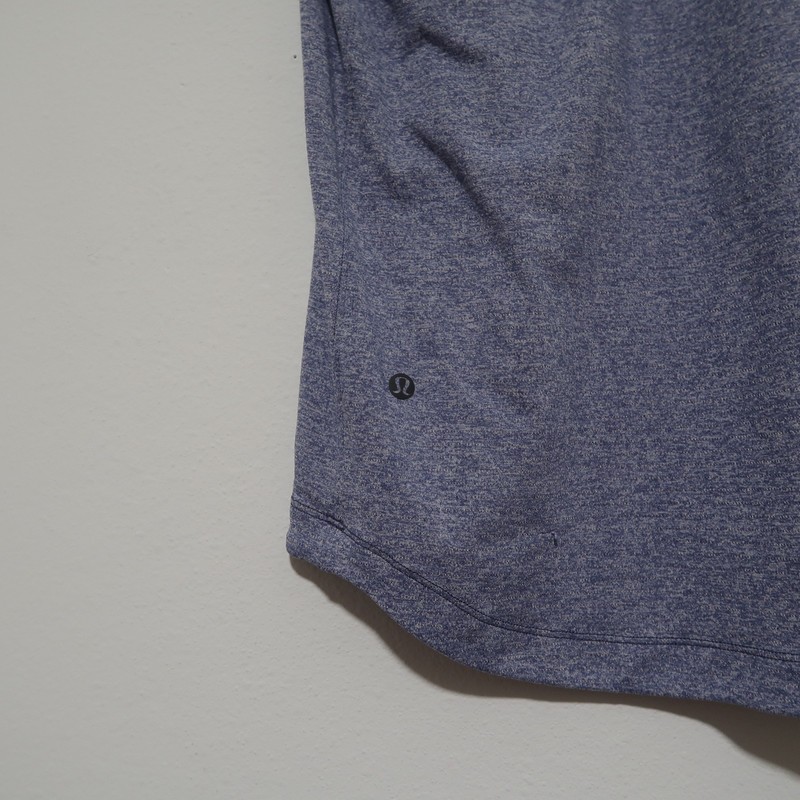 Lululemon Drysense Short Sleeve Performance Shirt Blue Heather Men's Large L gallery