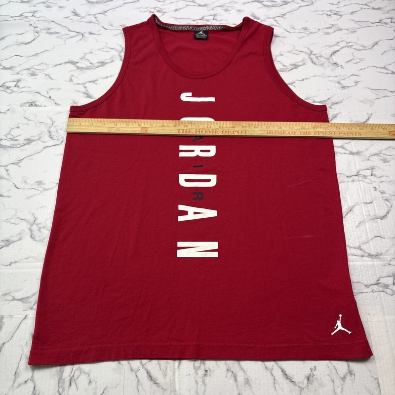 Air Jordan Men's 2XL Red Sleeveless Tank Top Cotton Lightweight Logo Crew Neck gallery