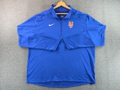 New York Mets Nike Shirt Men’s XXL Blue Dri-Fit 1/4 Zip Long Sleeve Grid Fleece