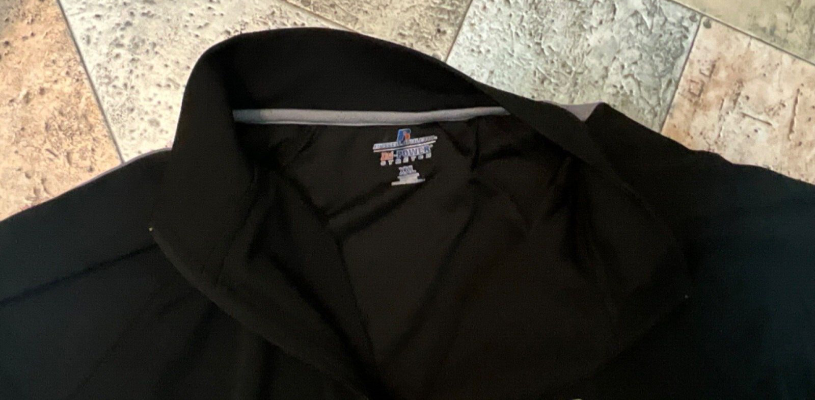 RUSSELL ATHLETICS DRI-POWER STRETCH LS ROOMY SHIRT ZIP FRONT SIZE XXL BLACK gallery