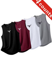 4Pk Mens Bull Head Tank Tops Sleeveless Gym Shirts Athletic Workout Training Lot