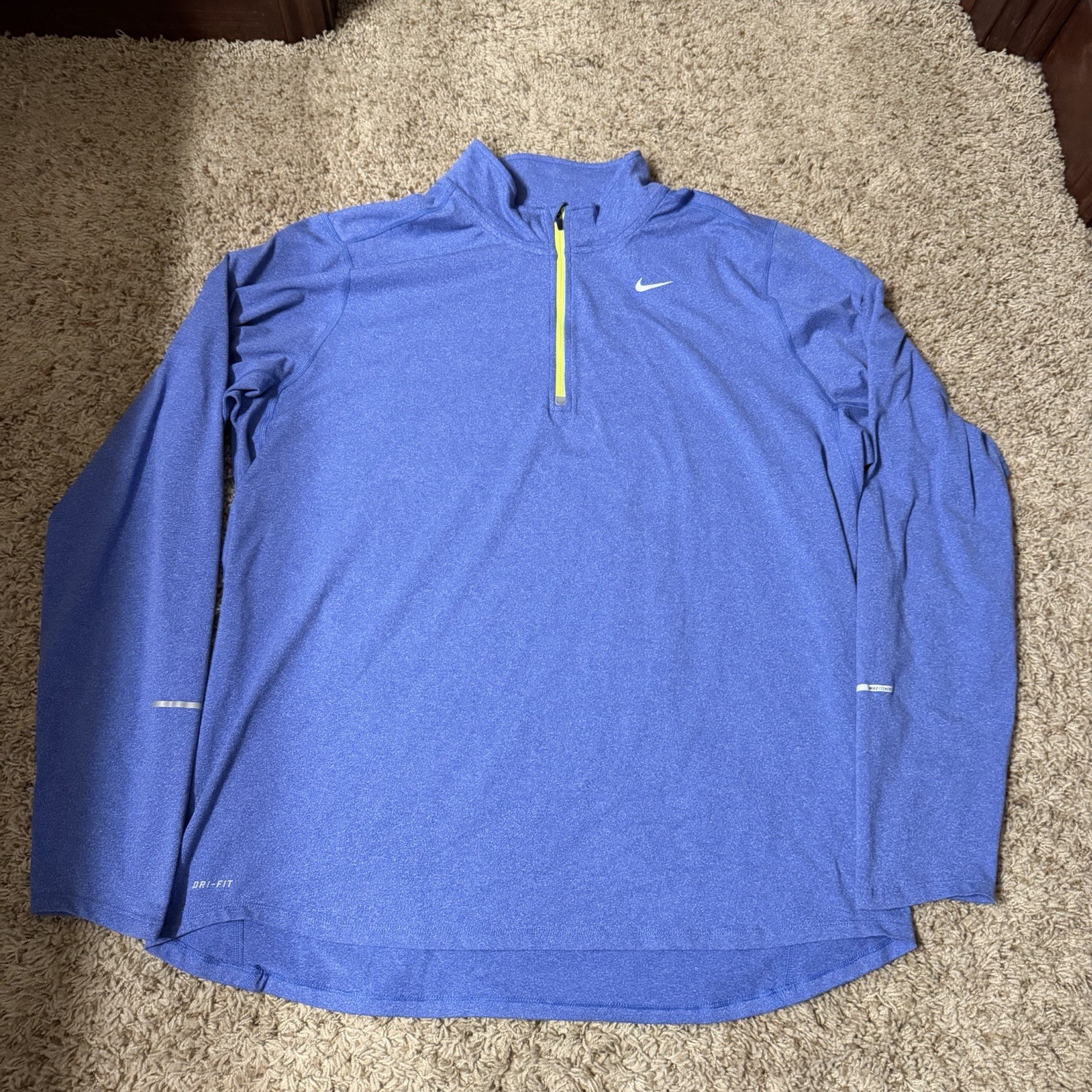 Men’s Nike Running Dri-FIT Element Half Zip Pullover Blue Neon 504606-490 Sz XL gallery