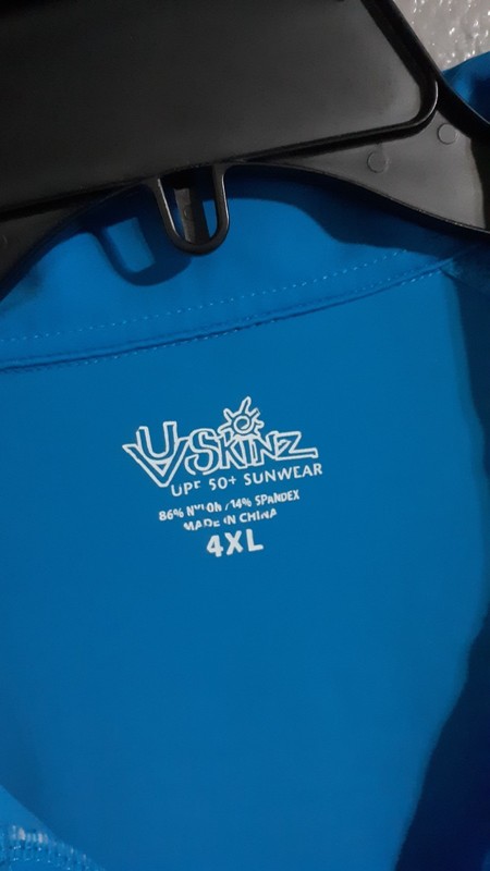 Men’s UV Skinz Blue UPF 50 + Sunwear Short Sleeve Summer Polo Shirt. Sz 4xl gallery