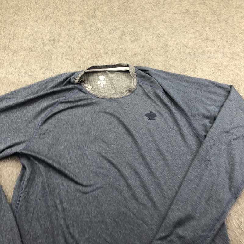 Rabbit Shirt Mens Medium Gray Long Sleeve Running Top Athletic Performance Gym gallery