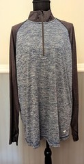 Nordictrack 1/4 Zip Blue And Dark Gray Athletic Pullover w/ Thumb Holes Size L