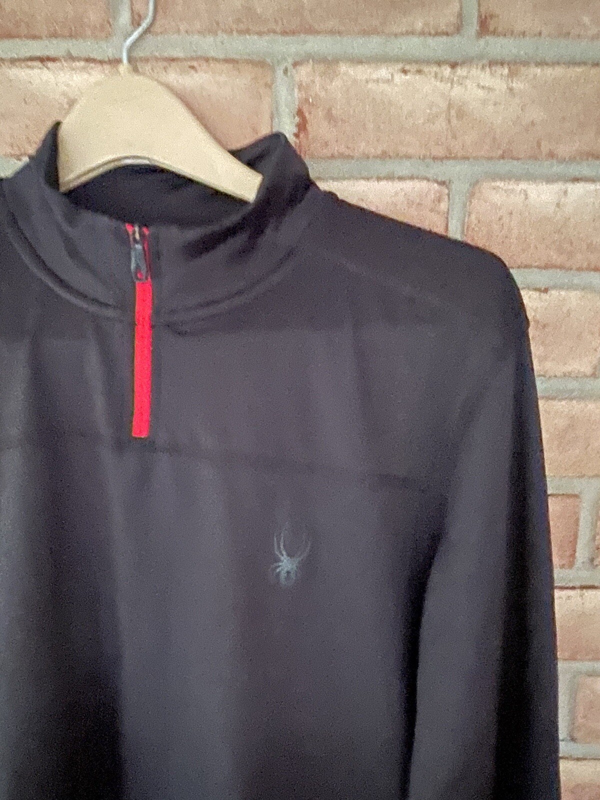 Spyder Active Men Shirt Pullover Black Red 1/4 Zip Long Sleeve Size Medium ProWB gallery
