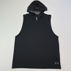 Under Armour Sleeveless Hoodie Mens L Black Loose Training Gym Tank