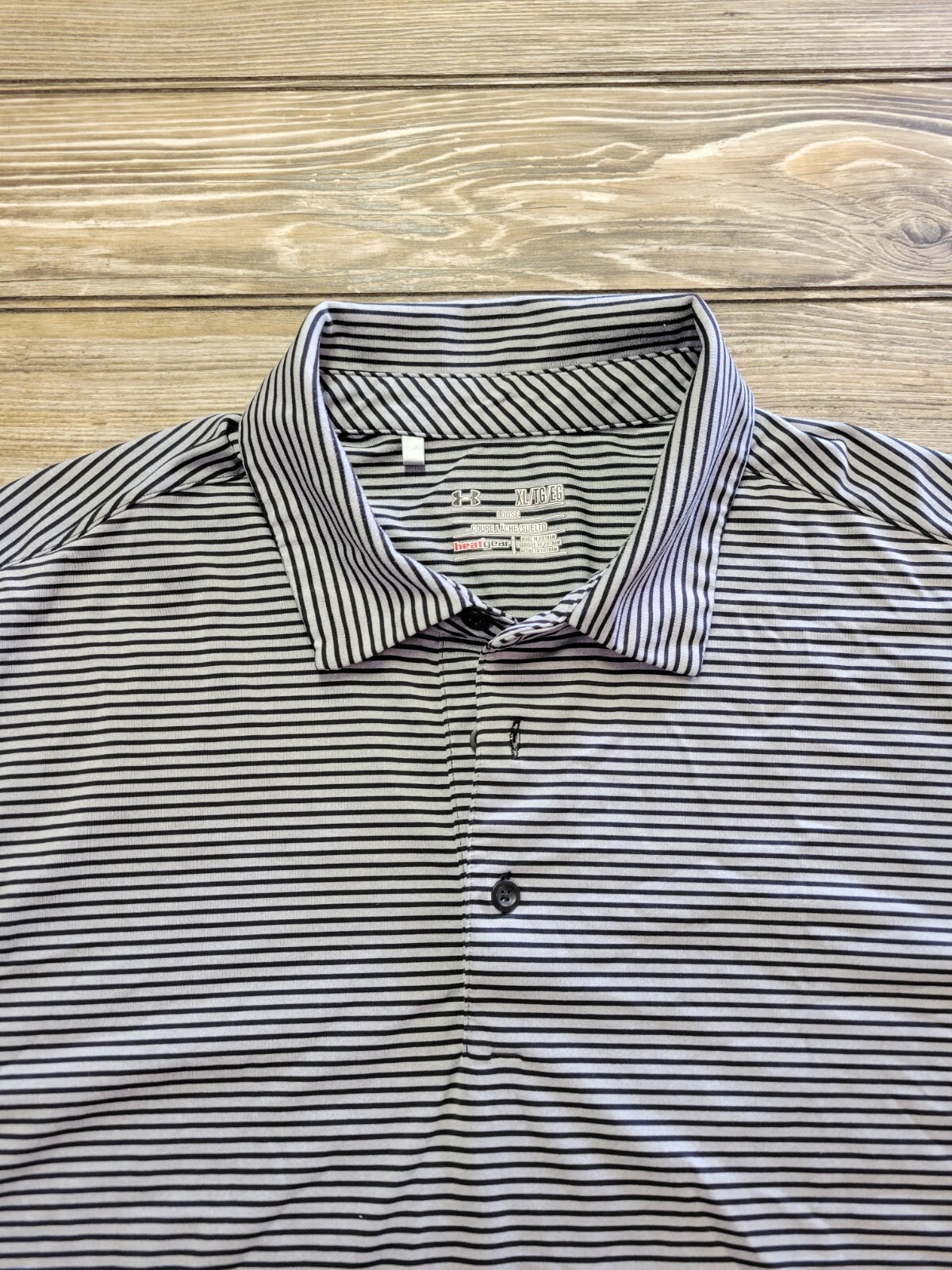 Under Armour Loose Heat Gear Men's Polo Striped Golf Shirt Size XL gallery