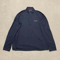 Berghaus Gore-Tex Top Mens XL Black Long Sleeve Hiking Walking Tech T 1/4 Zip