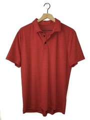 Lululemon Evolution Polo Shirt Rust Burnt Orange Performance Gym Mens LG