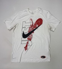 Nike Shirt Mens Large White Dri Fit Just Do It Graphic Basketball Tee Athletic