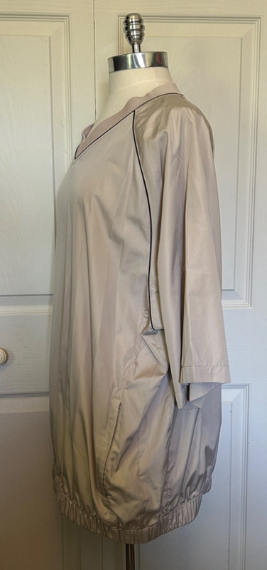 FootJoy Golf Pullover Jacket Wind Shirt Short Sleeve Beige V Neck Zip Pocket XL gallery