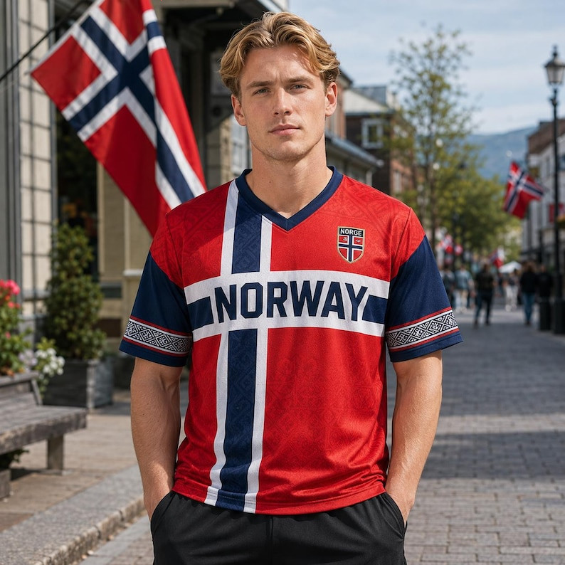 Personalized Norway Soccer Jersey Custom Name Number Men's Red Football Shirt gallery