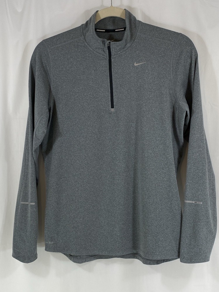Nike Running Dri Fit Quarter Zip Element Performance Shirt Flint Mens M 504606