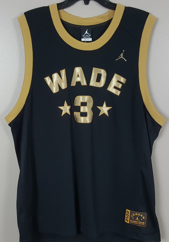 JORDAN DWAYNE WADE WADE 3 2012 FLIGHT TEAM JERSEY BLACK NEW 452269-011 SIZE 2XL gallery