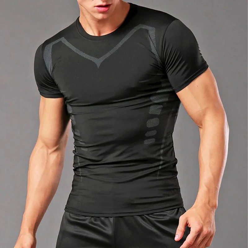 Men's Running Compression Shirts Short Sleeve Sport Gym Tees Fitness Quick... gallery