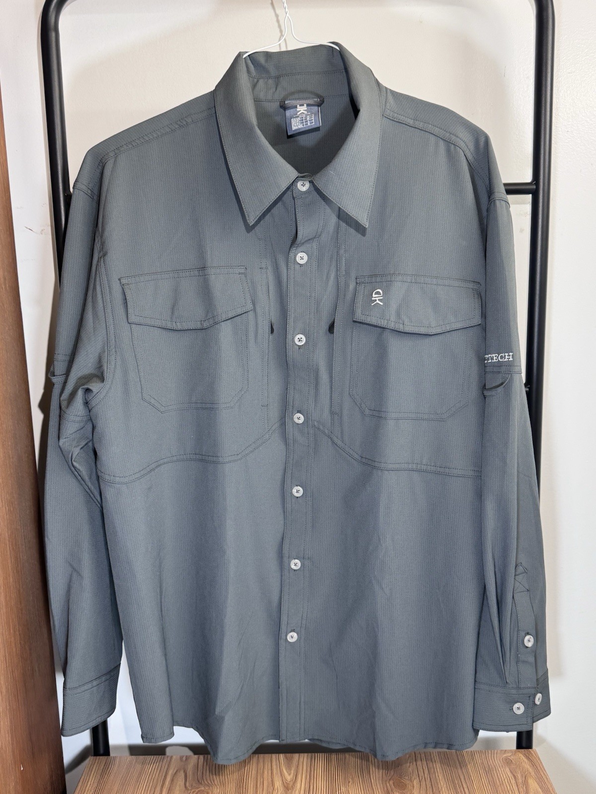 Little Donkey Andy Mens Size Medium Gray Long Sleeve Quick Dry Hiking Shirt gallery