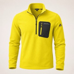 Eddie Bauer First Ascent Fleece 1/4 Zip Pullover Men’s XL Tall Yellow Polartec