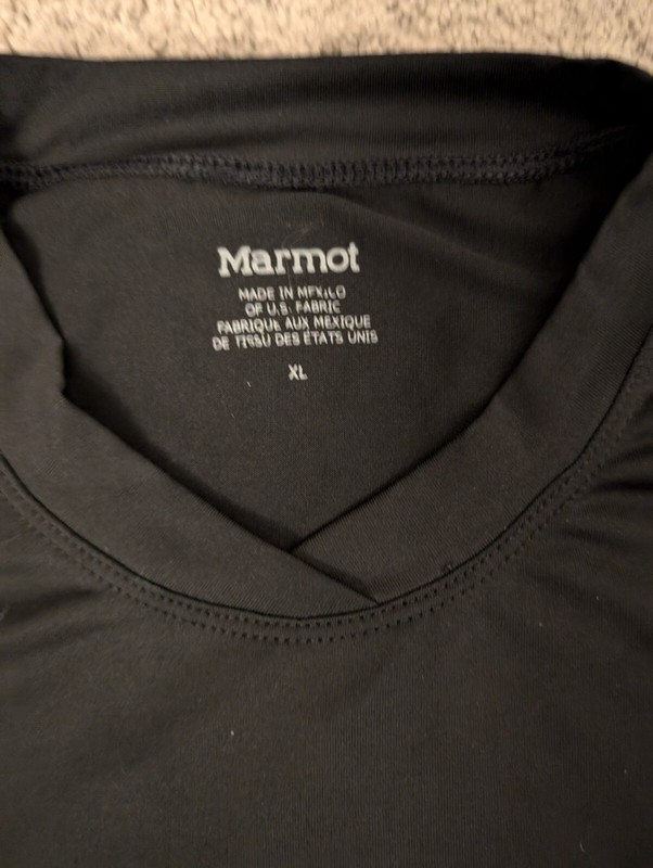 Marmot Base Layer Black V- Neck Stretchy Lightweight Size XL gallery