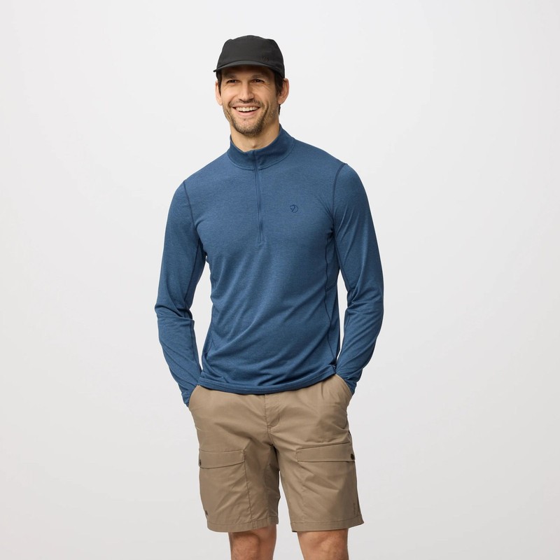Fjallraven Abisko Day Hike Half Zip Shirt, Indigo Blue, X-Large gallery