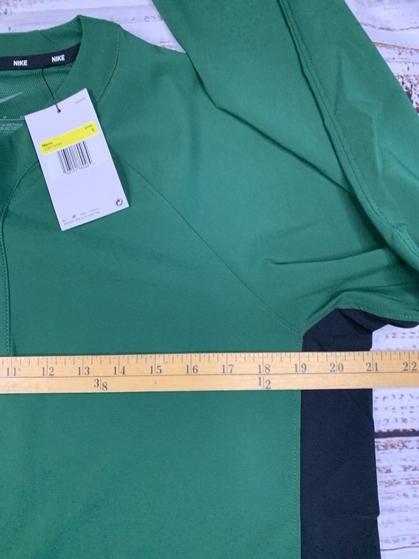 Nike Mens SMALL Green Baseball Training Pullover Jacket 1/2 Zip DO9174-341 gallery