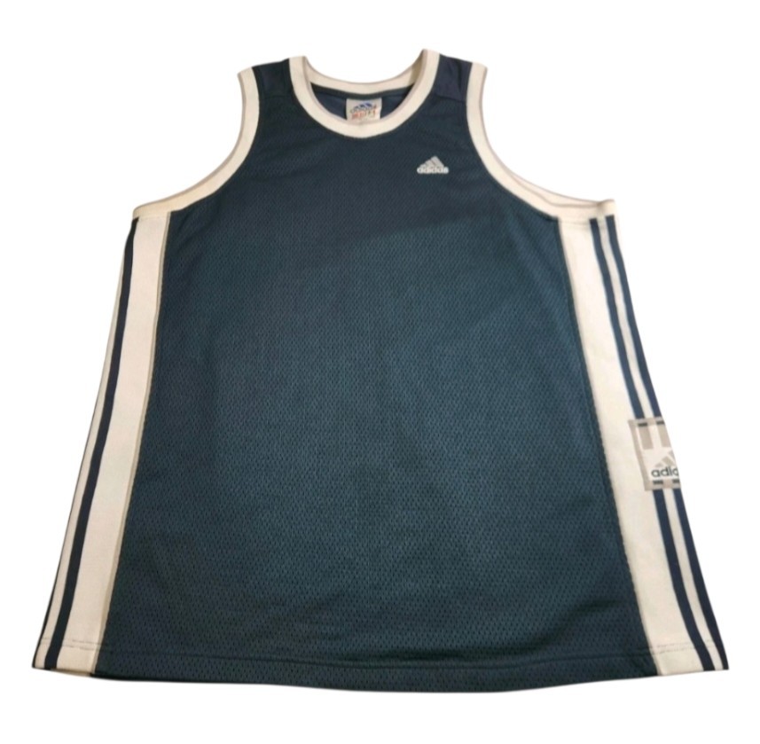 Vintage Adidas Basketball Mesh Jersey Tank Top Mens XL Blue Heavy Duty Adult Top gallery