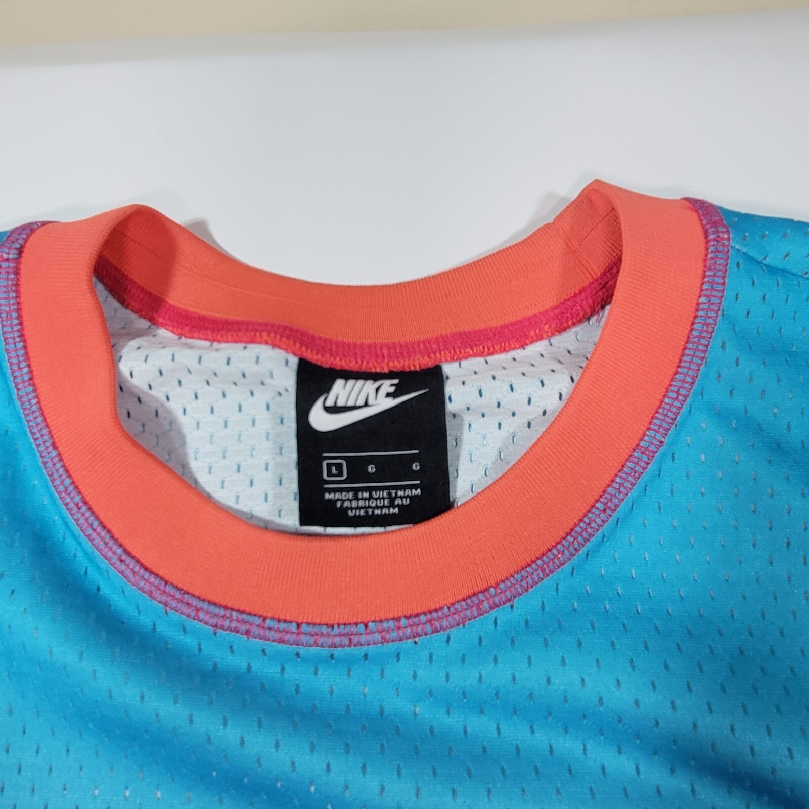 Nike Short Sleeve Mesh Jersey Gradient Oversized Shirt Size L SOUTH BEACH OMBRE gallery
