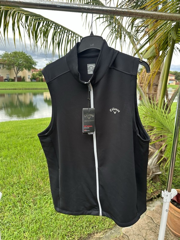 Size Large-Tall Callaway Full Zip Golf Vest Men's CGKS9H9XDS Caviar Polyester gallery