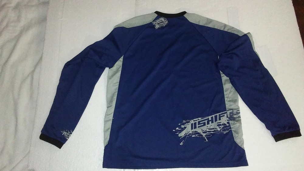 SHIFT Racing Long Sleeve Shirt Blue/Silver XL Mens