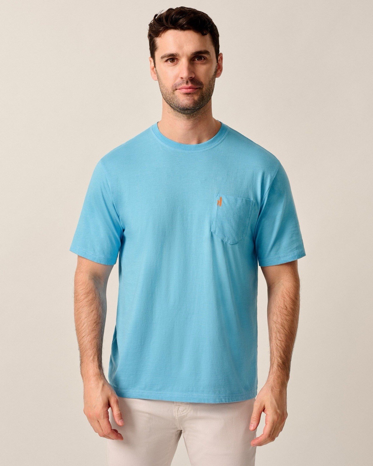 JOHNNIE-O MEN’S Sun Line Short-Sleeve Pocket T-Shirt MEDIUM MALIBU BLUE NEW gallery