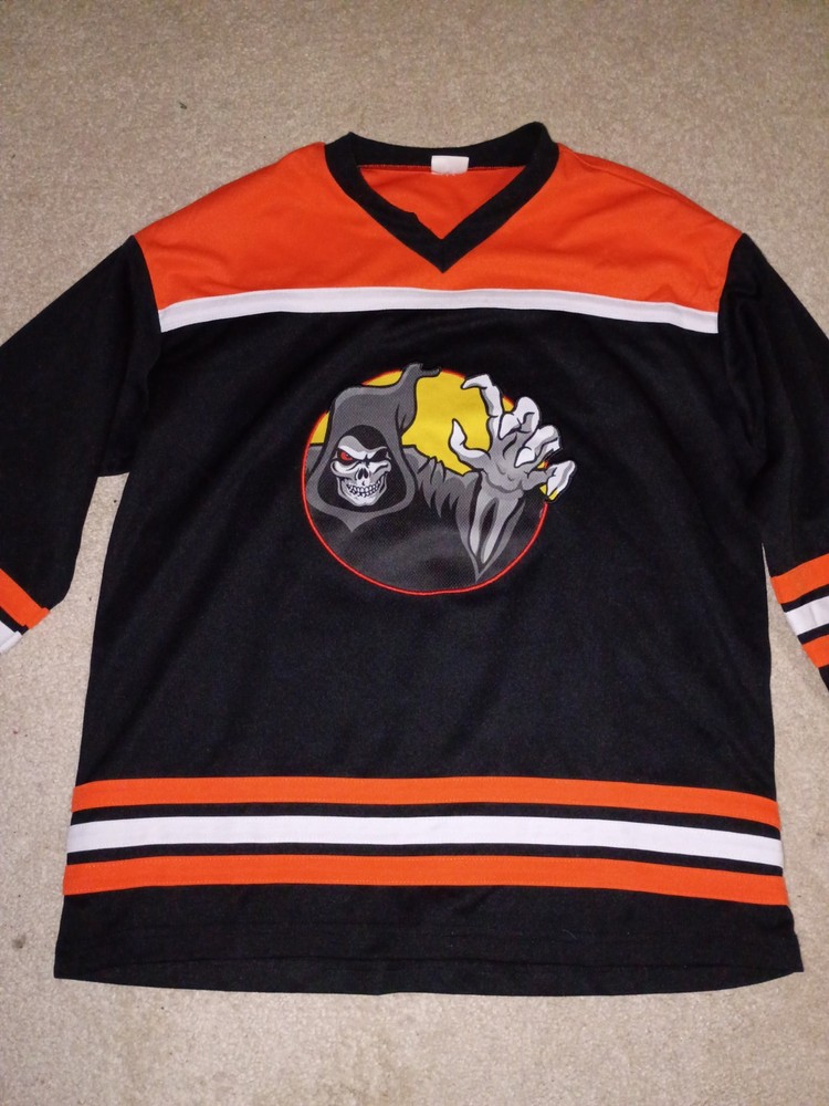 Spirit Halloween Hockey Jersey Men's Youth Size XL #31 Orange Black Horror