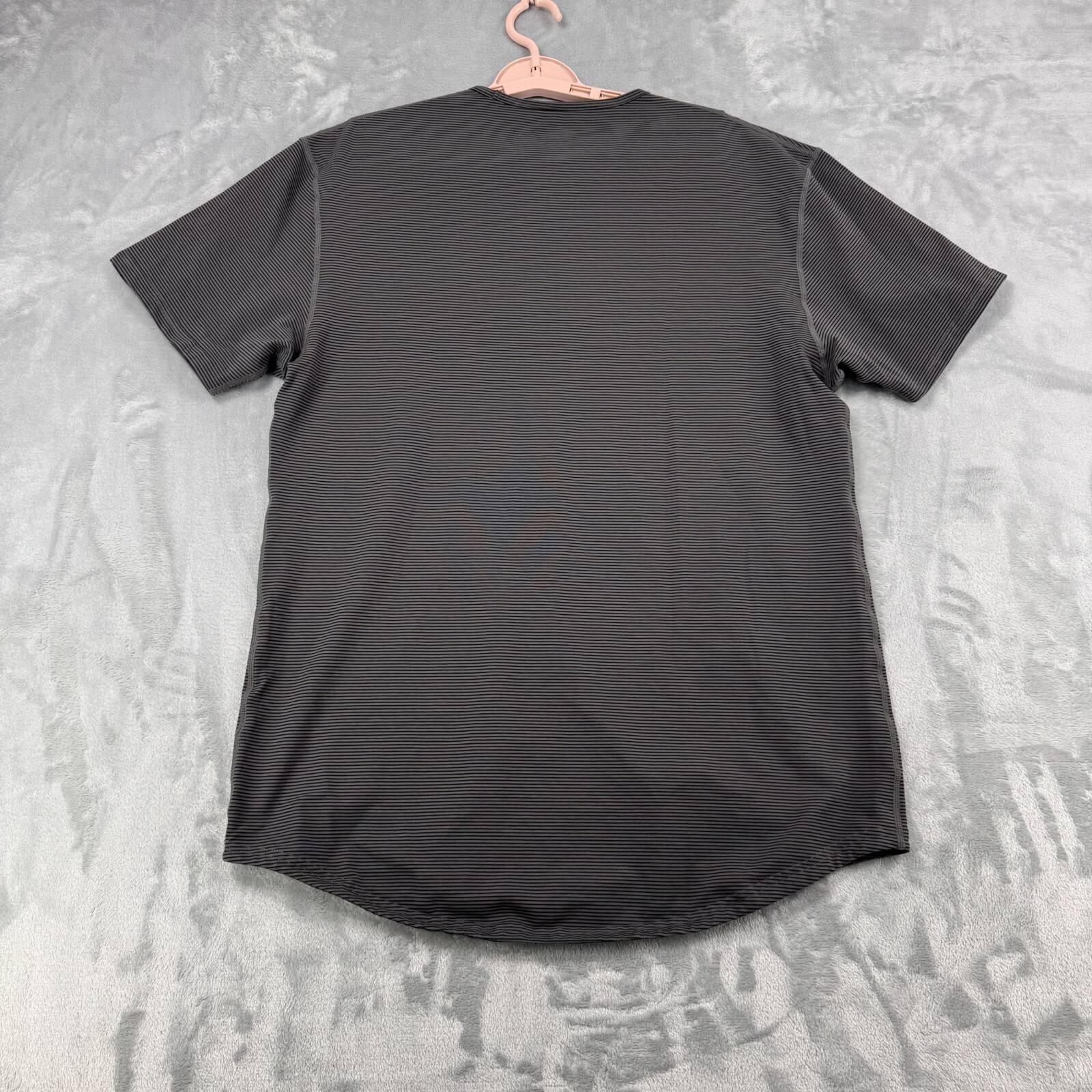 BYLT Shirt Mens L Gray Striped Premium Basics Drop Cut Short Sleeve Crew Neck gallery