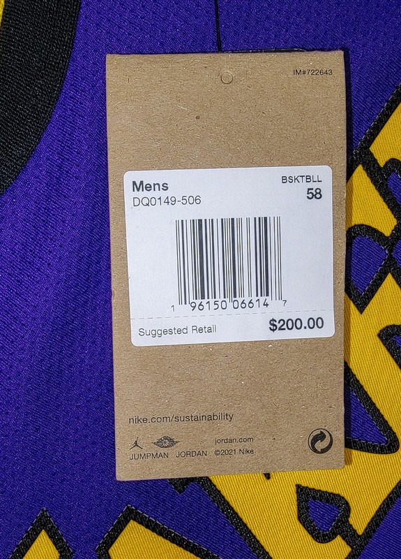 NWT NBA Authentic Lakers LeBron James 23 Statement Edition 17 Rings Jersey Sz 58 gallery